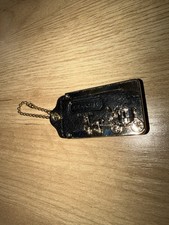 Coach 1941 Leather Hangtag Flat Mount 3D Silver Metal Horse & Carriage Plaque picture