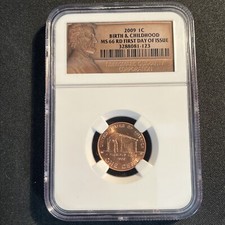2009 Lincoln Cent, Birth & Childhood, Certified MS66, First Day of Issue by NGC picture