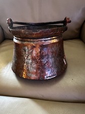 Large Early Antique Handcrafted Middle Eastern Copper Pot Cooking Rare picture