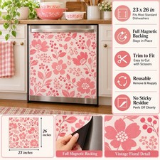 Pyrex Pink Gooseberry Inspired Dishwasher Magnetic Sticker Decor 23x26 Inch picture