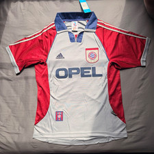Retro adidas FC Bayern München  Gray/Red/Blue Soccer Jersey Size Medium picture