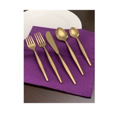 Vibhsa 20 Piece Gold Plated Coating Flatware Set Service for 4 NIB picture