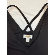 Talbots Petites Black Sleeveless Maxi Dress Crisscross Back Closet Staple S picture