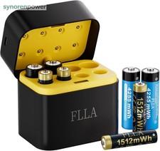 Flla 8 Pack 1.5V AA 4255mWh + AAA 1512mWh Lithium Battery + Fast Charger NEW picture