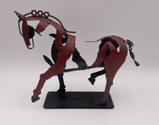 Metal Horse Statue Handmade Art Unique Rustic Modern Look Unique Decor picture