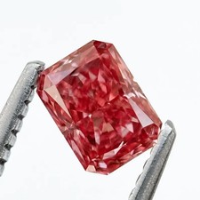 CERTIFIED 4.15 Ct Earth-Mined Natural red Diamond Radiant cut LOOSE VVS1/ 10.7mm picture