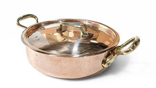 Mauviel 1830 M'Heritage M'200 B Copper Rondeau Searing Pan W/Lid, Brass Handles picture