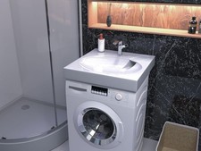 Sink Over Washing Machine 60x60cm Acrylic Wall Mount Space Saving Bathroom Basin picture