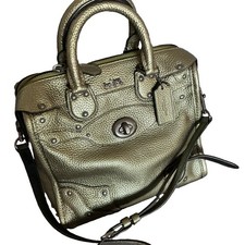 Coach 33740 Rhyder 33 Satchel Metallic Bronze Pebbled Leather picture
