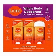 Lumē Whole Body Deodorant Clean Tangerine 3-Pack | 72-Hour Odor Control picture