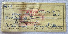 Gregg Allman Signed Check to Janet Tech 1972 picture