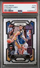 Pop 5 Panini Prizm 2023-24 Stephen Curry #119 Glitter Prizm Warriors PSA 9 picture