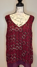 APT 9 Maroon Geometric Layered Sleeveless Tank Top Size M picture