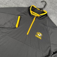 Missouri Tigers Mizzou Pullover Shirt Mens Large Black Long Sleeve 1/4 Zip New picture