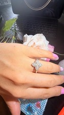 Elegant Silver 925 solid  Butterfly Ring with Sparkling Stones size 7-8 picture