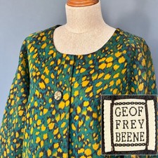 Vintage 1989 Geoffrey Beene Wool Coat | M/L | Jewel Buttons | Couture | Museum | picture