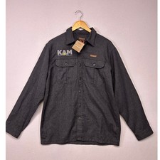 Workwear Gorpcore Patagonia Mens Size M Ink Black Farrier's Hemp Button Up Shirt picture