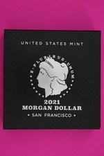Gem Brilliant Uncirculated 2021 S Morgan Silver Dollar .999 Mint Box COA 6102 picture