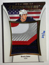 Brock Faber (( #/30 4 Nations Team USA MEGA PATCH )) 2025-26 UD Premier picture