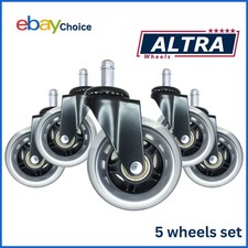 Set of 5 Office Chair Rollerblade Wheels Caster Heavy Duty 3 inch picture