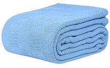 100% Cotton Blue Hospital Thermal Blanket 74x100 in Thermal Cotton Hospital picture