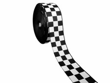 7/8 Inch x 10 Yards Black White Checkered Grosgrain Craft Ribbon Decor picture
