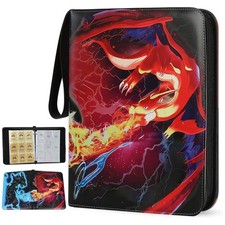 900 Cards Pocket Binder 9 Pocket Game Sport Trading Cards Album Folder Charizard picture