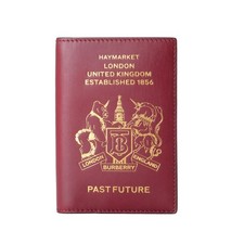 Burberry Vine Red100% Leather Passport Cover picture