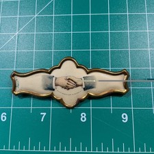 Antique Victorian Fraternal Handshake Pin. Whitehead & Hoag Co. 1890's picture