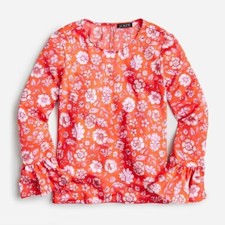 J. CREW Winter Garden Top in Poppy Fields Size S picture