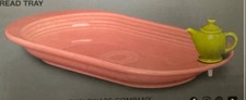 Fiesta Nora Fleming Peony Pink BREAD TRAY & MINI TEAPOT Retired Platter NEW USA picture