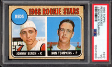 1968 Topps #247 Johnny Bench Rookie PSA 3 Vintage HOF RC Baseball Card (1809) picture