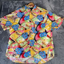 Vintage Jams World Moana Hotel Honolulu Hawaii Shirt Mens Medium Rayon Aloha 90s picture