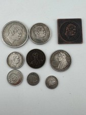 Kingdom of Hawaii 9 Coin 1883 Kalakaua  1 dollar, 1/2, 1/4, 1/8, 1847 Kamehameha picture