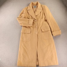 VTG Marvin Richards Coat Womens 12 Beige 100% Camelhair Flannel Jacket Overcoat picture