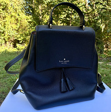 NWT KATE SPADE HAYES MEDIUM PEBBLED LEATHER BACKPACK - BLACK picture
