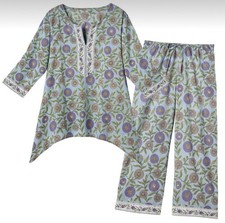 Signals Dahlia Floral 100% cotton Women's Breathable Lightweight pajama set XL picture