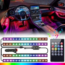 Car Interior LED Lights 4PCS RGB Strip Lights Music Sync Kit picture
