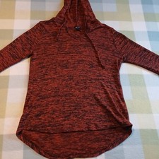 Rue21 Orange Heathered Hooded Lightweight Sweater Size Large picture