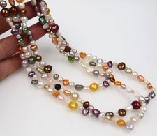 Last One Handmade Studio Genuine Cultured Freshwater Pearl Necklace 45inch picture