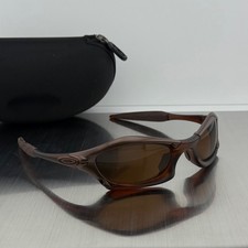 Oakley Splice Cyber Y2K Vintage Style Sunglasses Rootbeer Metal Bronze Sung Fit picture