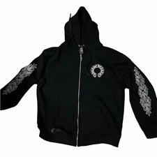 Chrome Hearts Men's Size S Black Full Zip Hooded Graphic Logo Hoodie Gothic picture