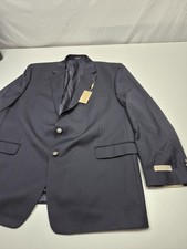 Michael Michael Kors Blazer Mens 44L Navy 100% Wool Notch Lapel 2 Button NWT picture