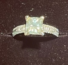 GIA Rectangular Modified Brilliant Diamond Ring, 1.94 carat: size 6 1/2 picture