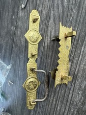 Vintage Victorian Eastlake Brass Furniture Pulls Backplates Lot 3 Ornate Salvage picture
