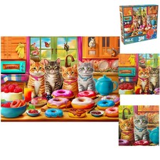 300 Piece Jigsaw Puzzle for Adults, Cute Chubby Cats in Cardboard Box picture