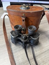 WW1 Officers C. P. Goerz Berlin Neo-Trieder 6x Vintage Binoculars w/Leather Case picture