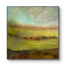 Mary Myers Original  Abstract Landscape Painting on 12x12 140lb water color picture