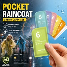 7Pack Of Disposable Adult Emergency Waterproof Rain Poncho Hiking Coat Hooded picture
