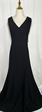 Vivian Diamond Dessy Collection Dress Maxi 14R Gown Formal Evening Black New picture